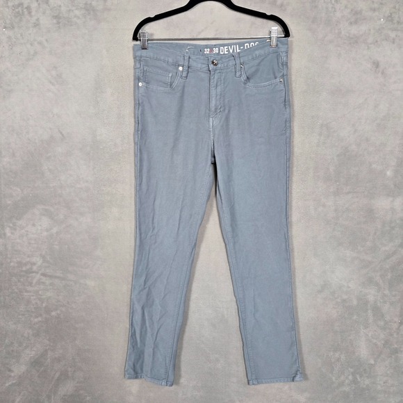 Devil Dog Pants Mens 32x30 Gray Sanforized slim fit Chino Stretch Performance - Picture 1 of 12